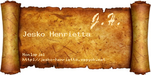 Jesko Henrietta névjegykártya